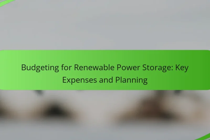 Budgeting for Renewable Power Storage: Key Expenses and Planning