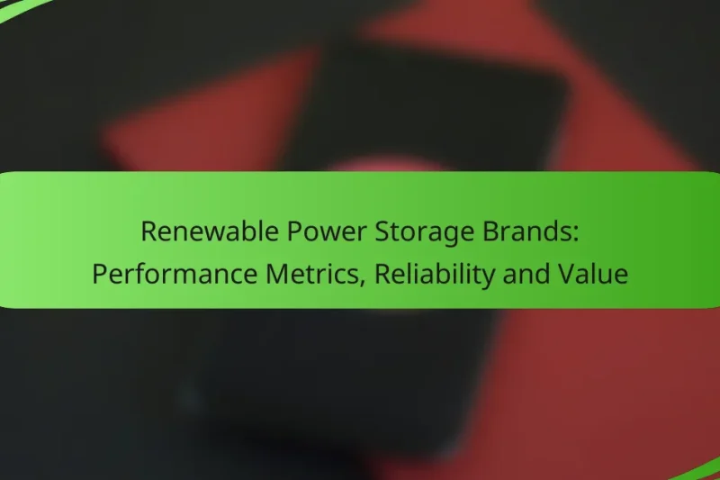 Renewable Power Storage Brands: Performance Metrics, Reliability and Value