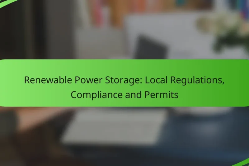 Renewable Power Storage: Local Regulations, Compliance and Permits