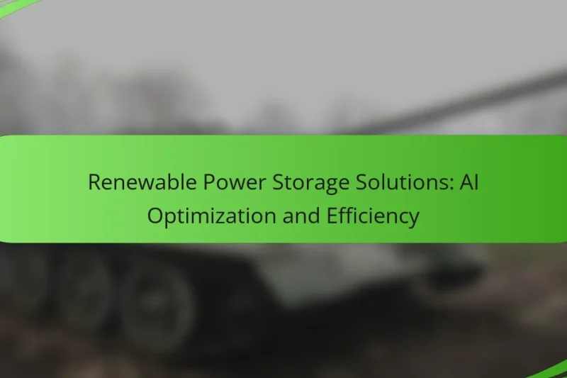 Renewable Power Storage Solutions: AI Optimization and Efficiency