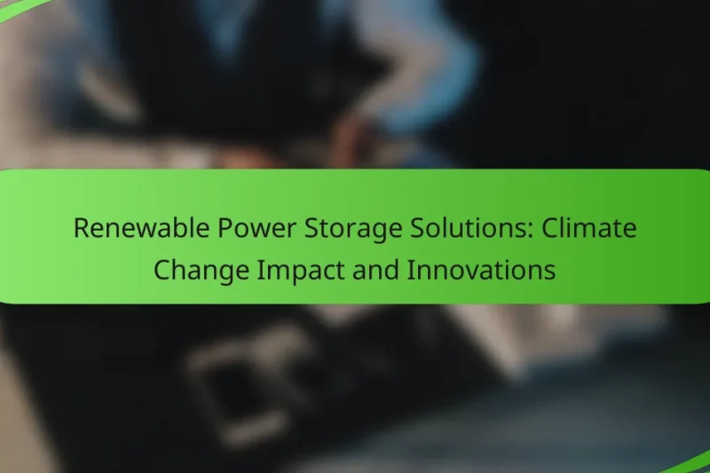 Renewable Power Storage Solutions: Climate Change Impact and Innovations