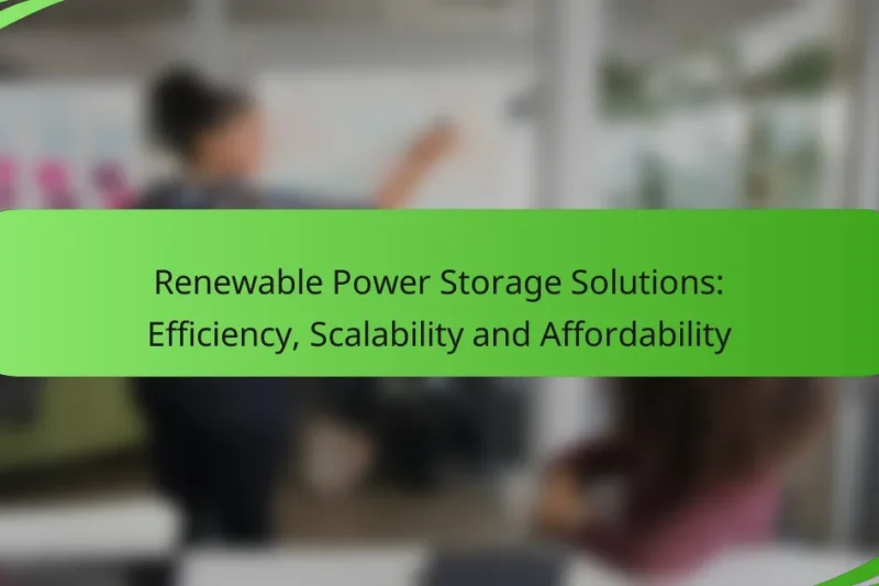 Renewable Power Storage Solutions: Efficiency, Scalability and Affordability