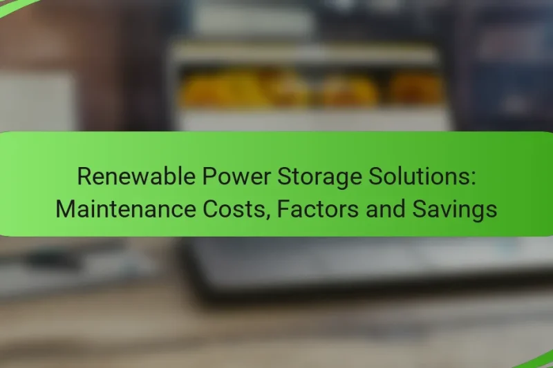 Renewable Power Storage Solutions: Maintenance Costs, Factors and Savings