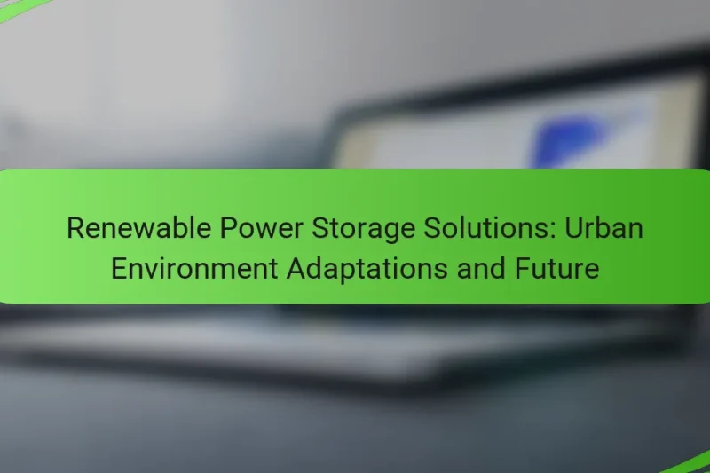 Renewable Power Storage Solutions: Urban Environment Adaptations and Future