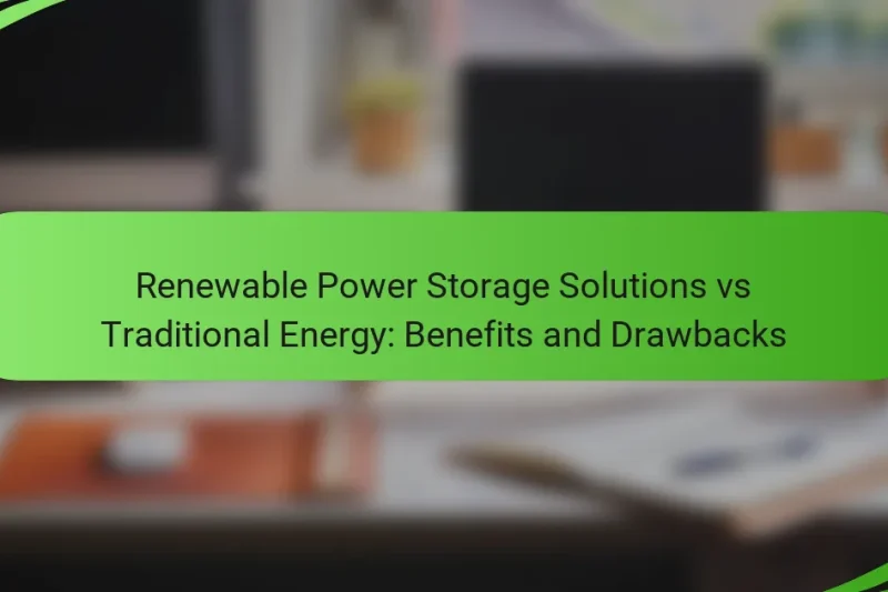 Renewable Power Storage Solutions vs Traditional Energy: Benefits and Drawbacks