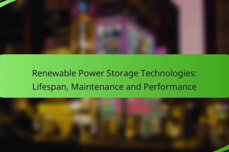 Renewable Power Storage Technologies: Lifespan, Maintenance and Performance