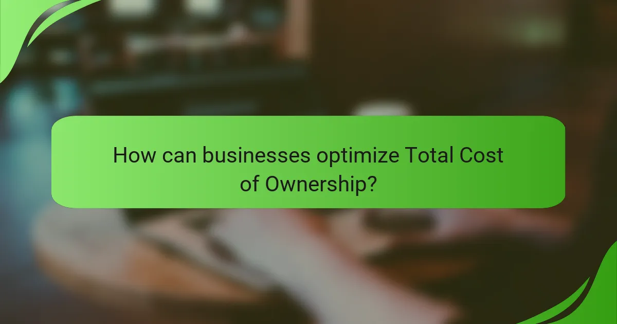 How can businesses optimize Total Cost of Ownership?