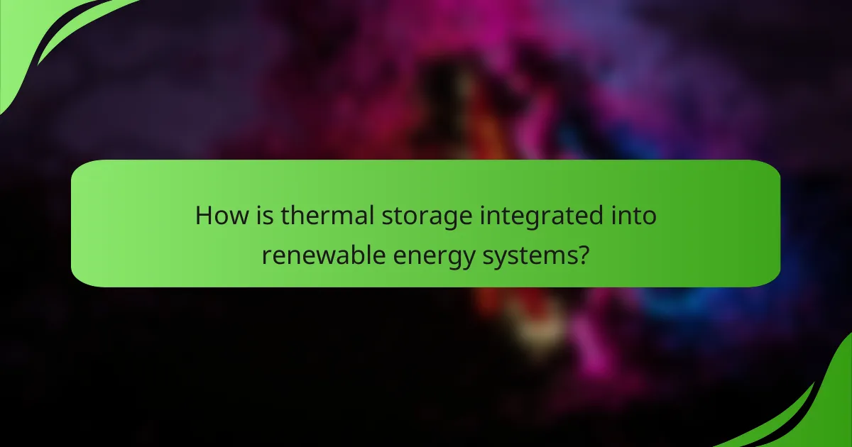 How is thermal storage integrated into renewable energy systems?