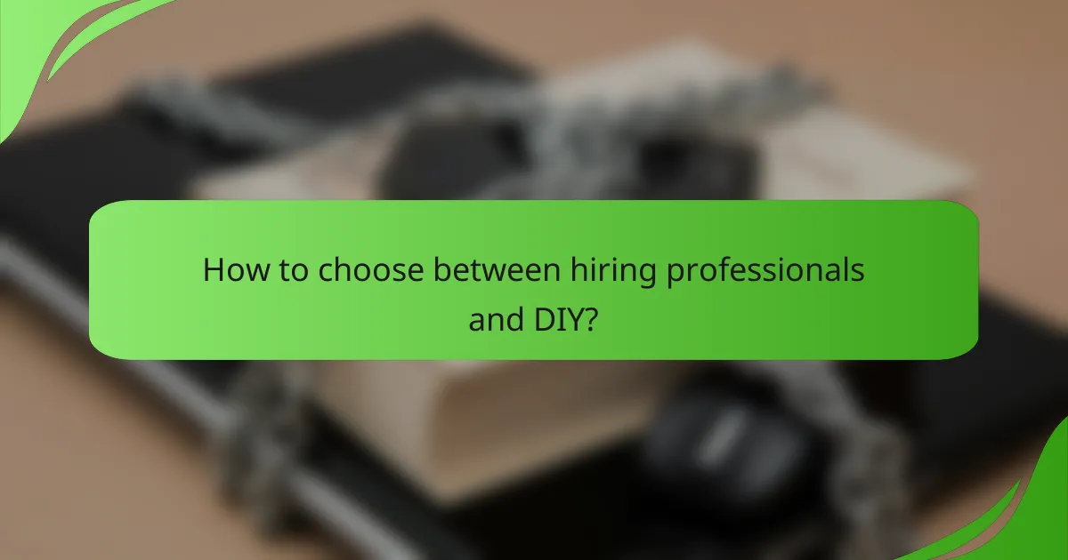 How to choose between hiring professionals and DIY?