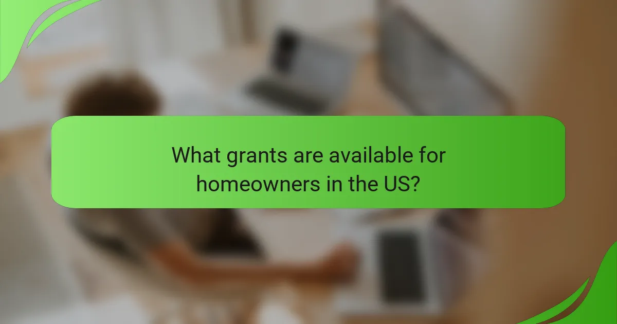 What grants are available for homeowners in the US?